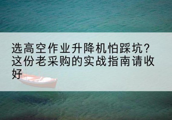 伍家岗高空作业升降机厂家推荐-选高空作业升降机怕踩坑？这份老采购的实战指南请收好