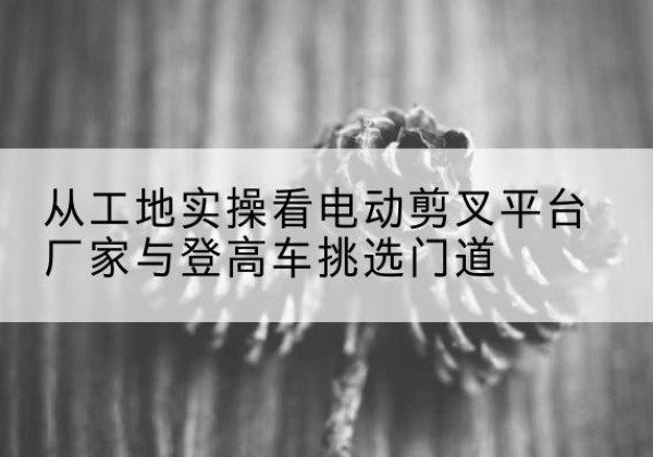 伍家岗电动剪叉升降平台厂家-从工地实操看电动剪叉平台厂家与登高车挑选门道
