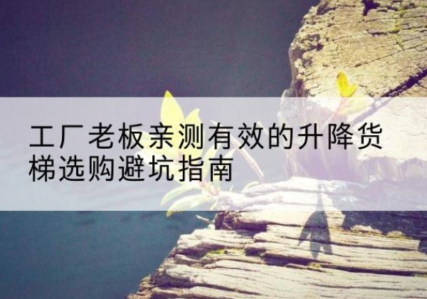 伍家岗升降货梯怎么选-工厂老板亲测有效的升降货梯选购避坑指南